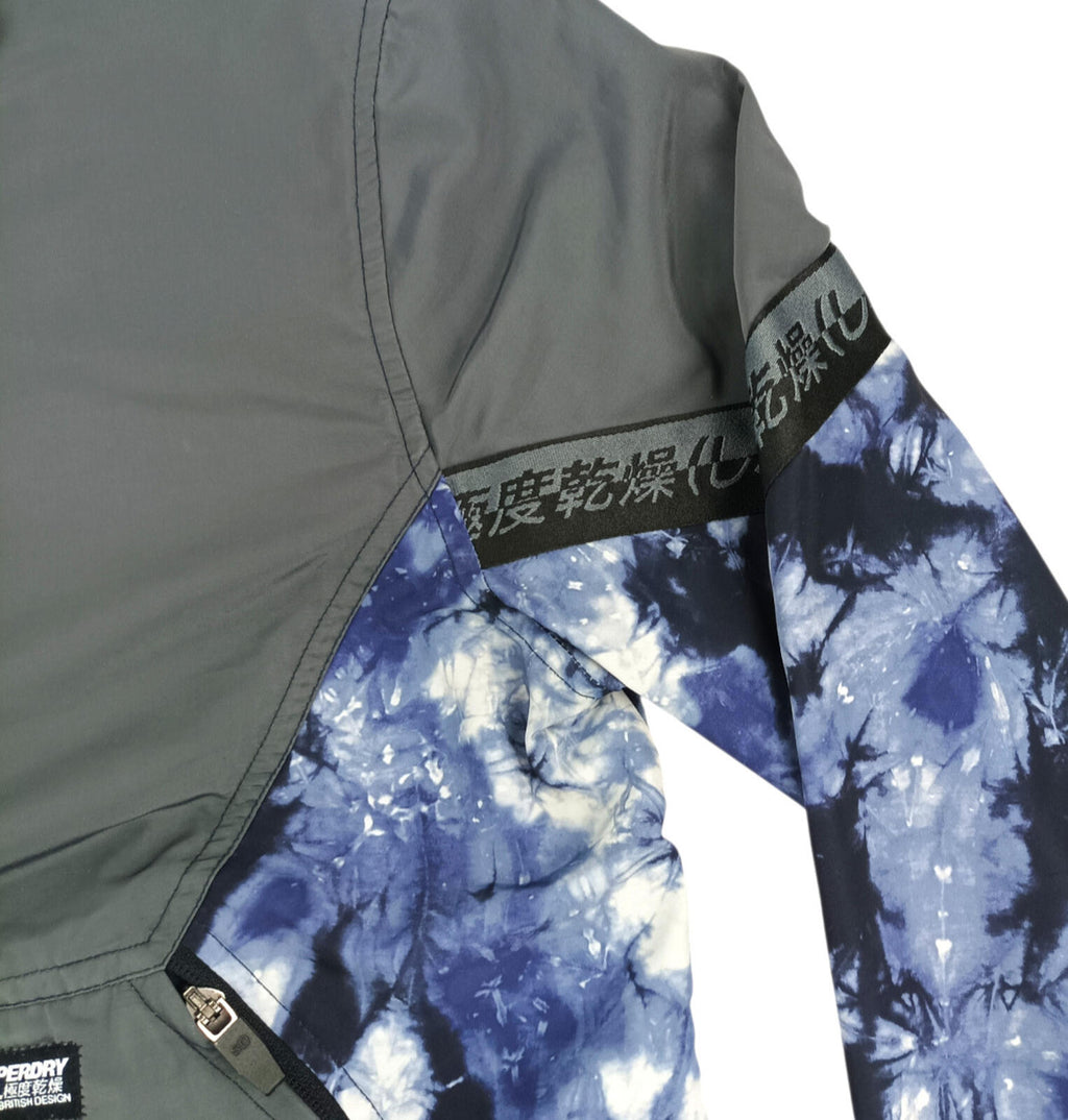 Superdry Cagoule Men's UK Size S Blue Overhead Floral Design 1/4 Zip Pocket