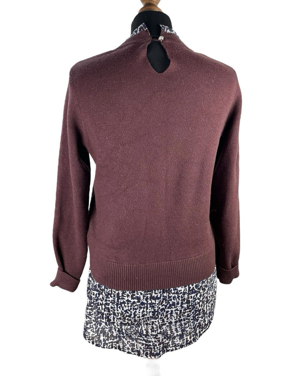 Next Mock Shirt Jumper Brown Long Sleeve Women’s UK Size S