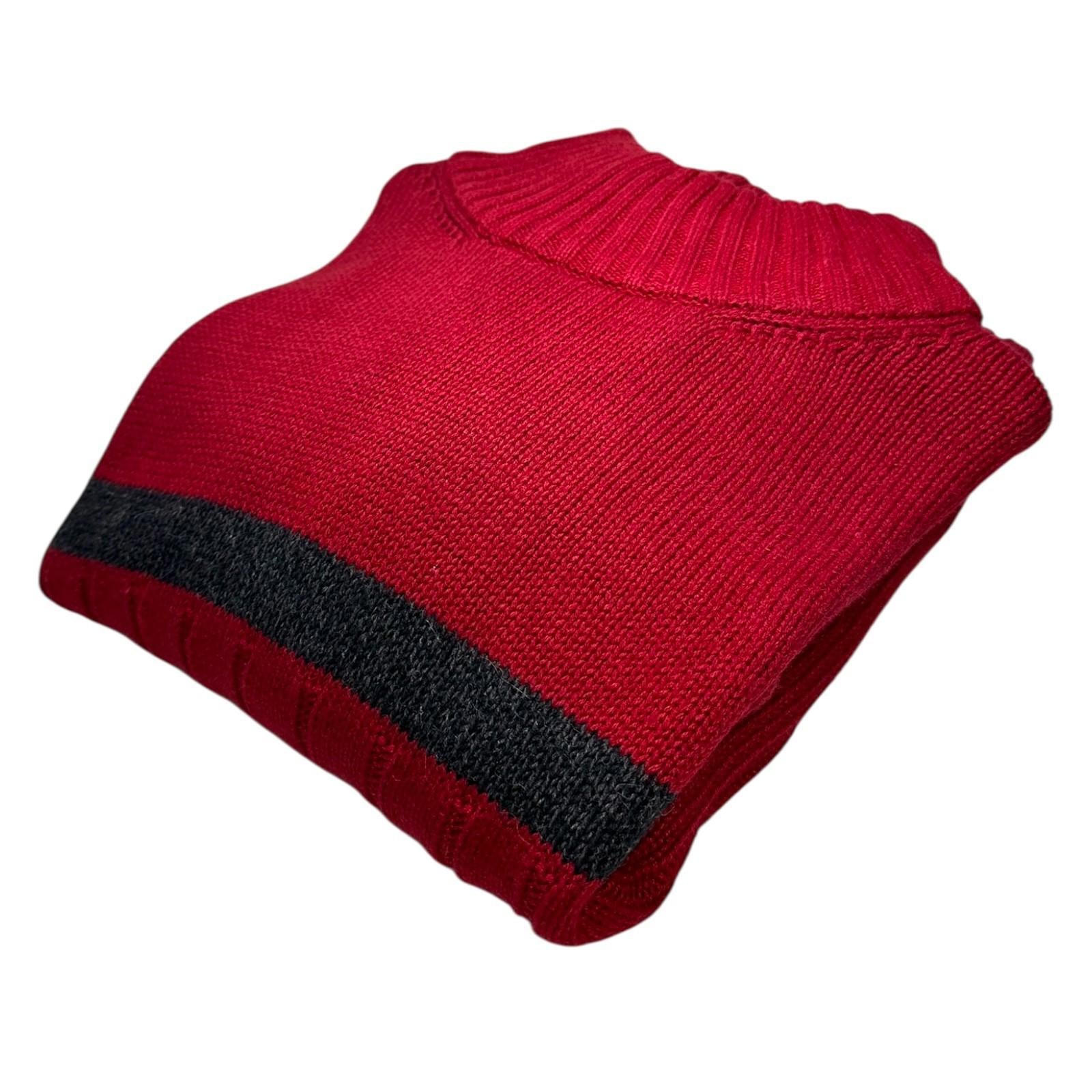 Nautica Knit Jumper Men's UK Size 2XL Red Stripe Embroidered Logo Sweater