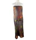 Pretty Little Thing Maxi Dress Brown Abstract Print Sheer Women’s UK Size 8