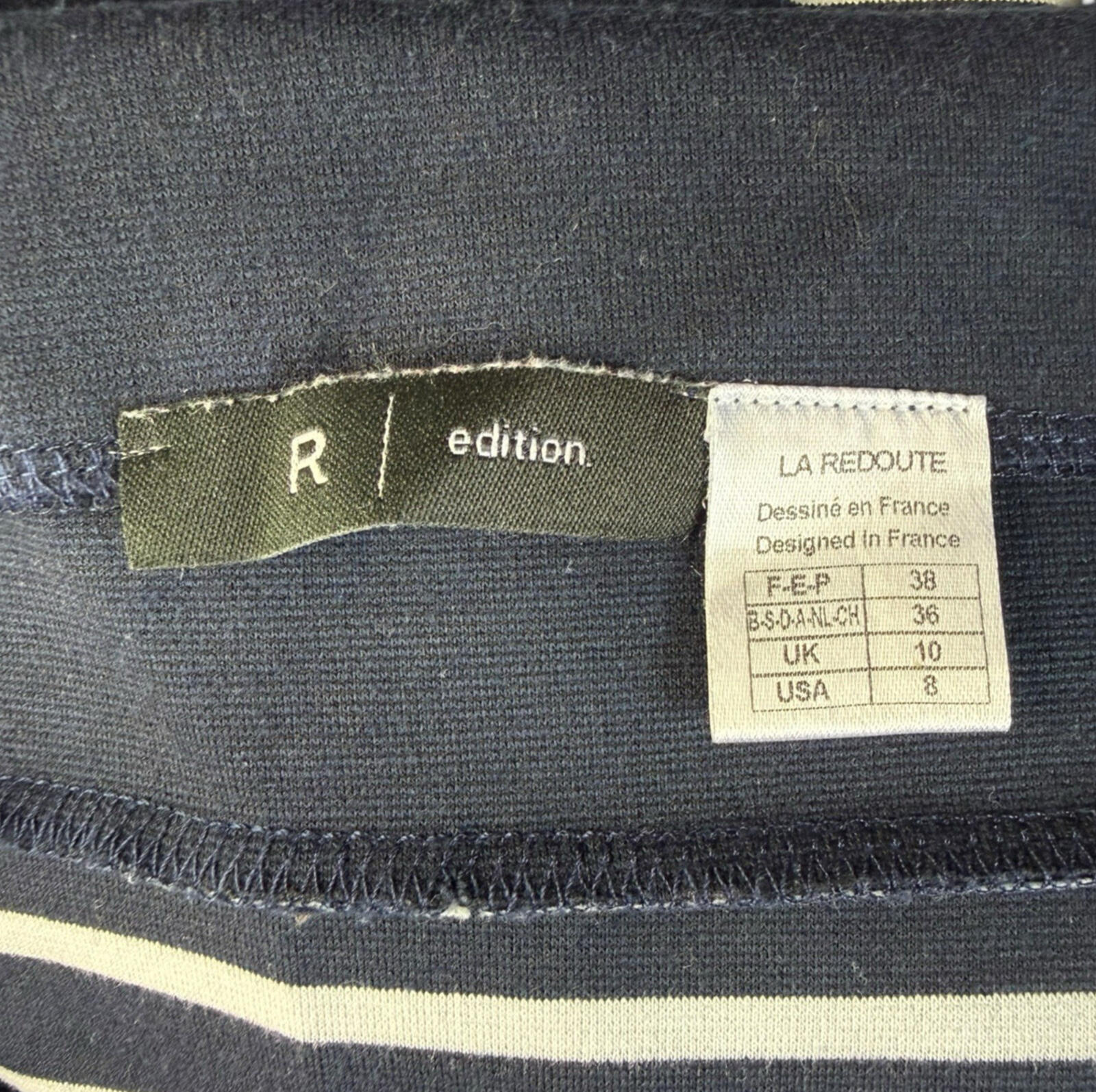 La Redoute Skater Dress Women’s UK Size Square Neck Mini Navy White Stripe