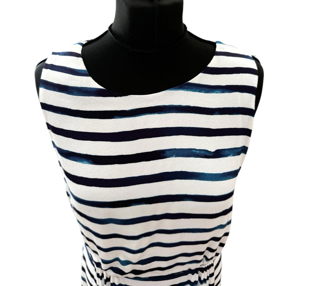 Joules Nautical Dress Knee Length Blue White Women’s UK Size 12