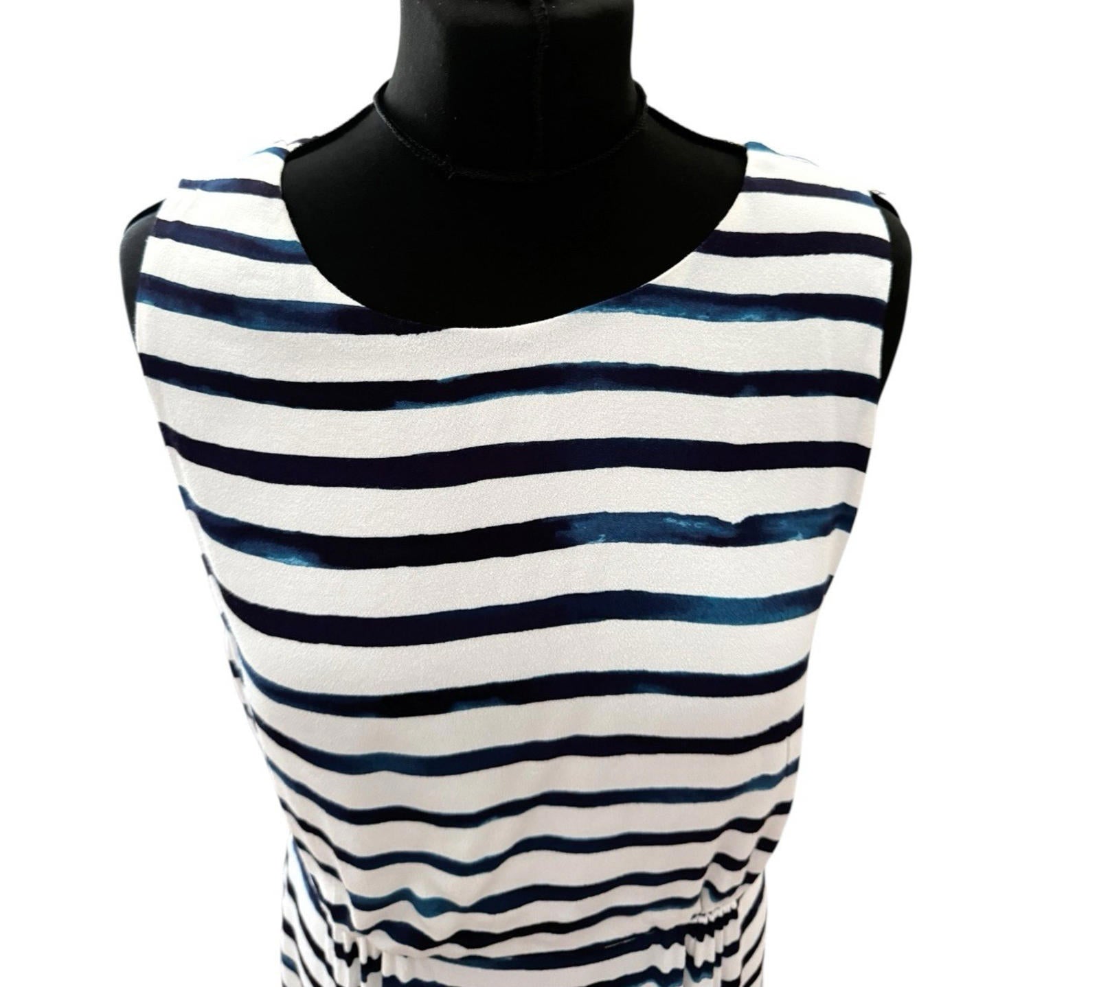 Joules Nautical Dress Knee Length Blue White Women’s UK Size 12