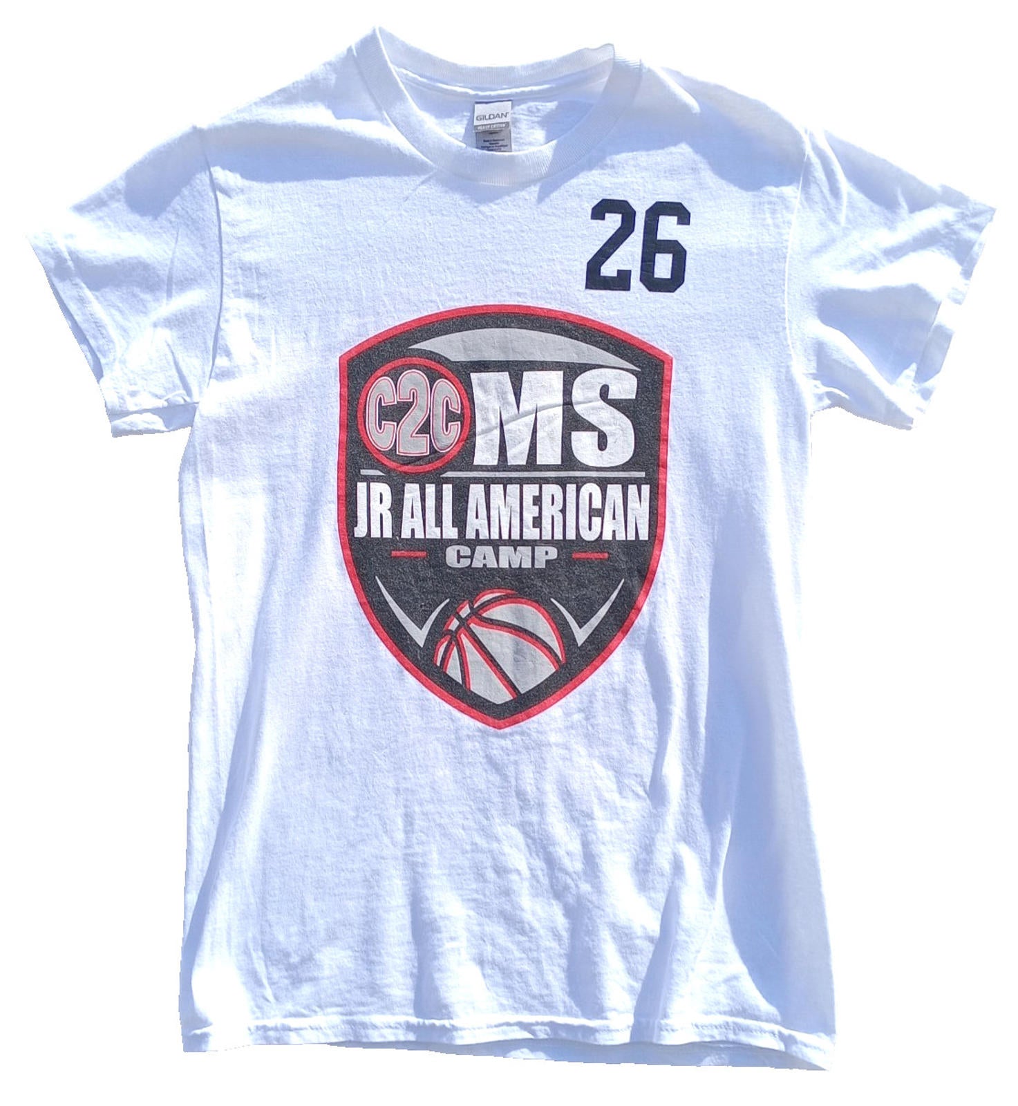 NYG Basketball T-Shirt Women's UK Size S White Coast to Coast All American Camp