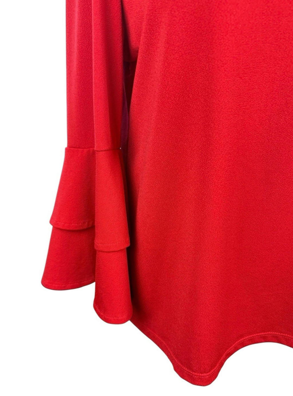 Klass Bright Red Blouse 3/4 Sleeve Gold Buckle Detail Women’s UK Size M