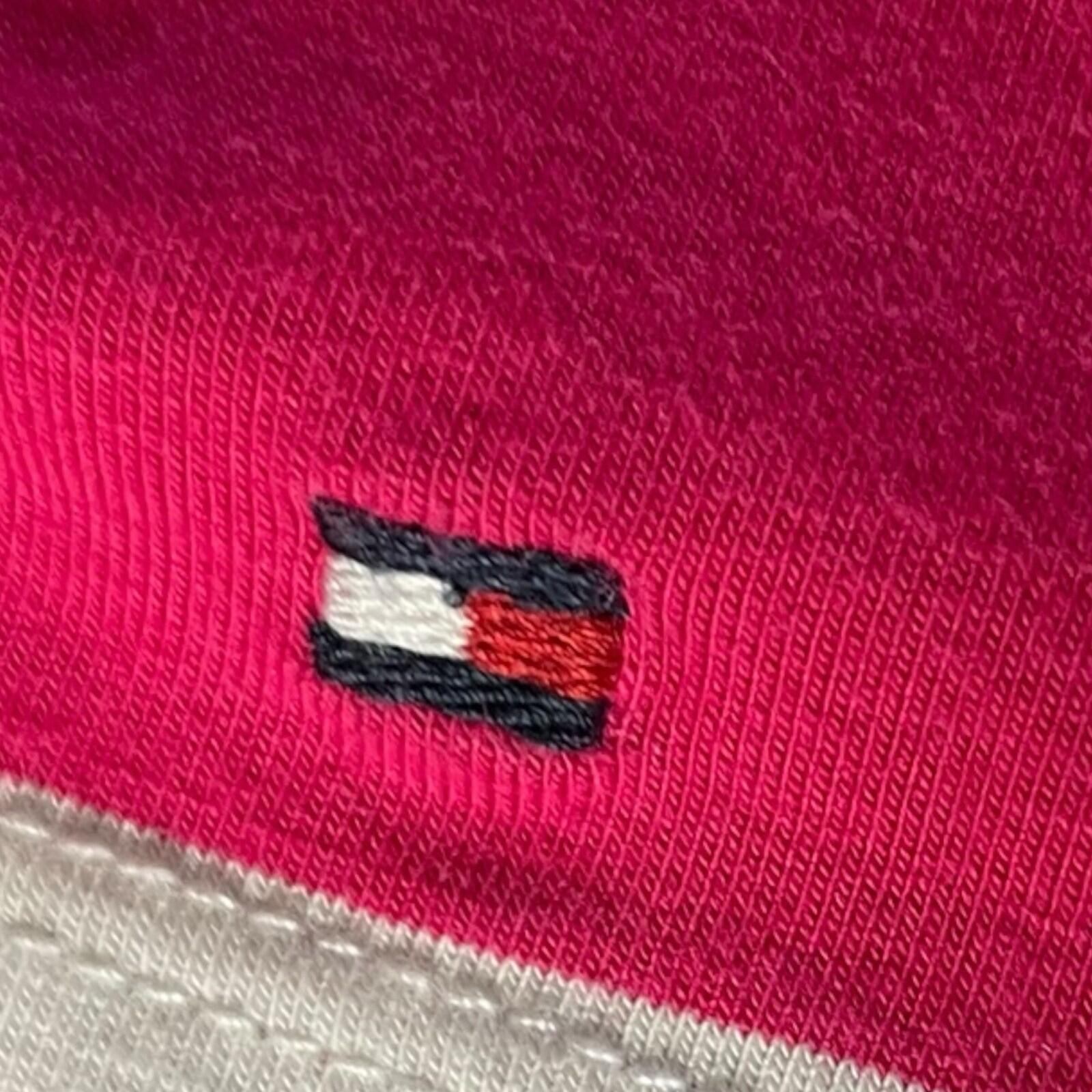 Tommy Hilfiger T-Shirt Dress Women’s UK Size M Striped Knee Length Pink