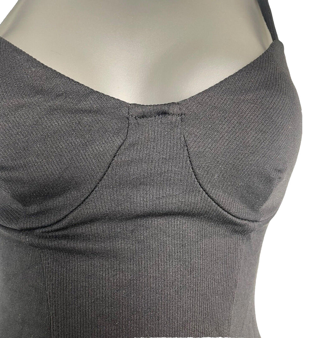 Bershka Mini Dress Black Ribbed Women’s UK Size XS
