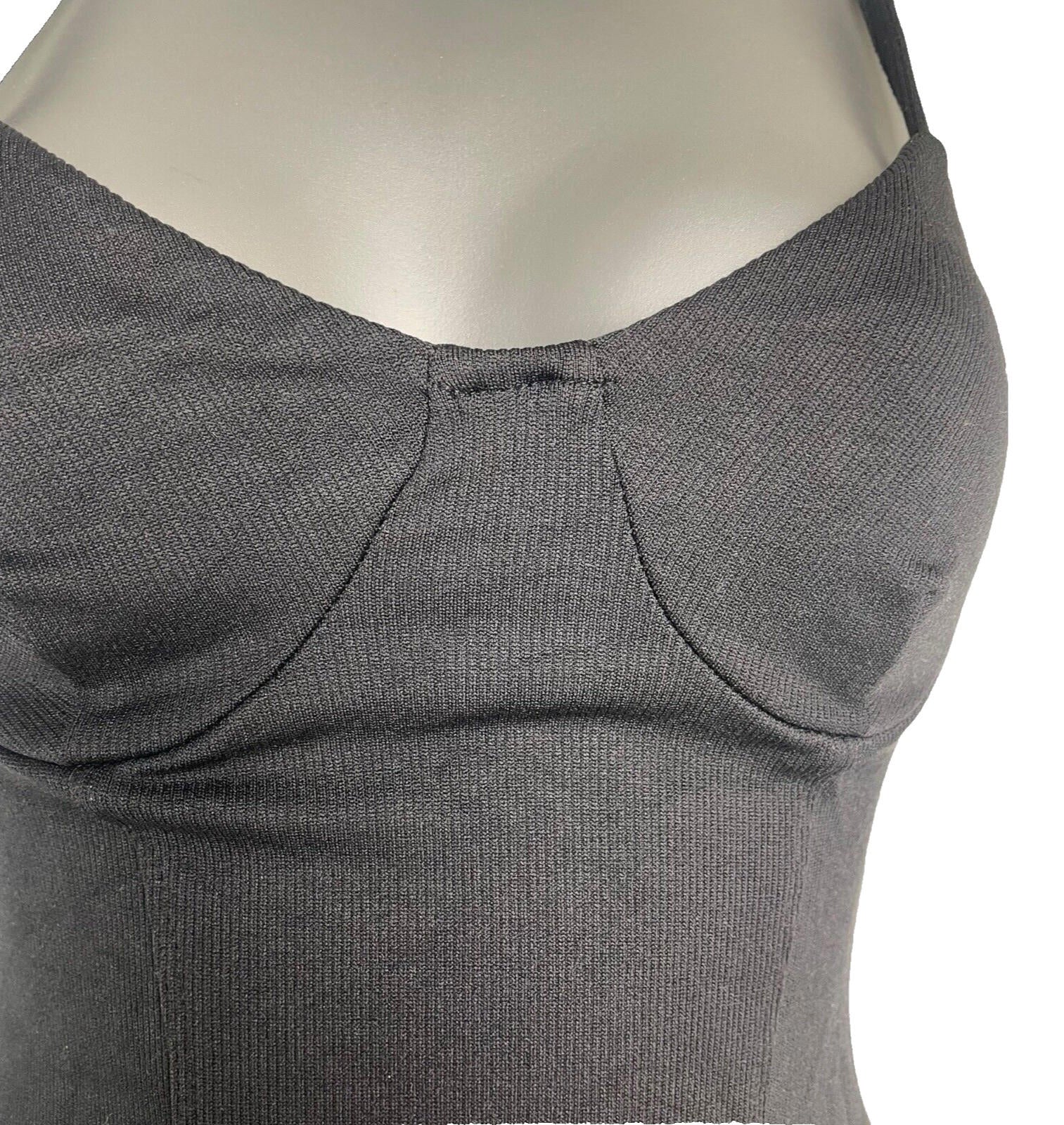 Bershka Mini Dress Black Ribbed Women’s UK Size XS