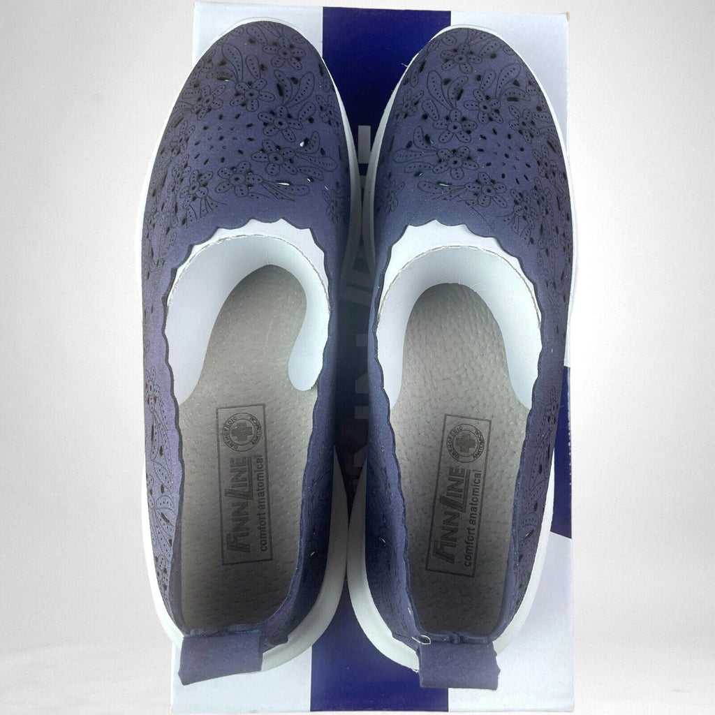Finnline Navy Blue Slip On Shoes Memory Foam Women’s UK Size 4