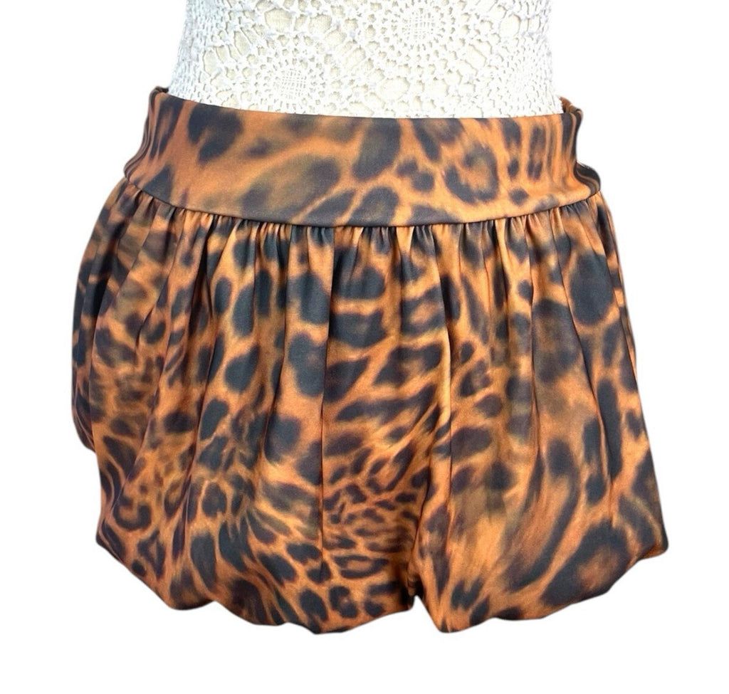 Pretty Little Thing Leopard Print Mini Skirt Bubble Hem Women’s UK Size 8