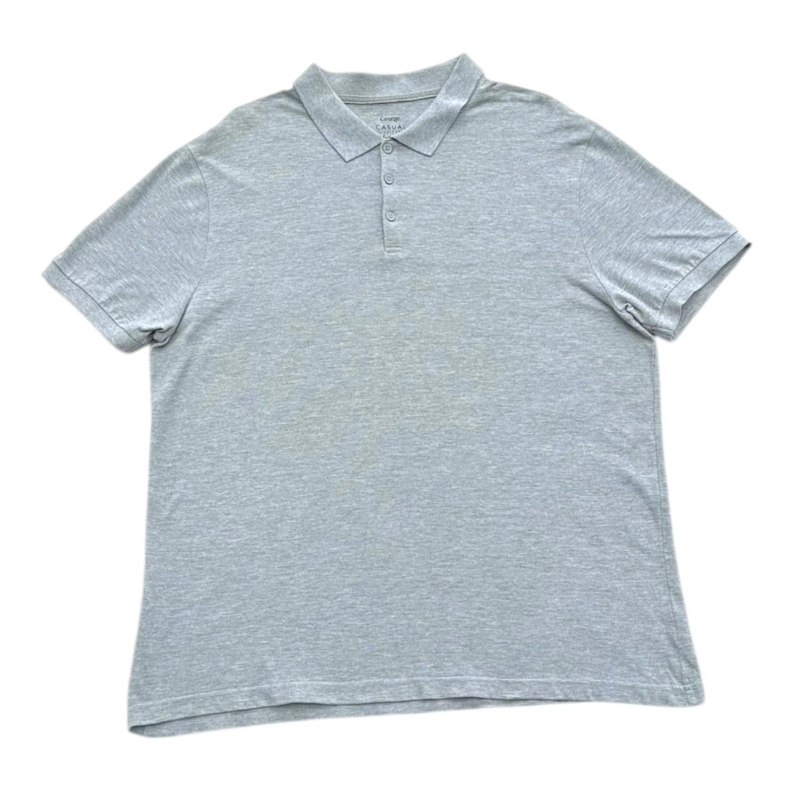 George Polo Shirt Men's UK Size 2XL Grey Short Sleeve Collar Summer