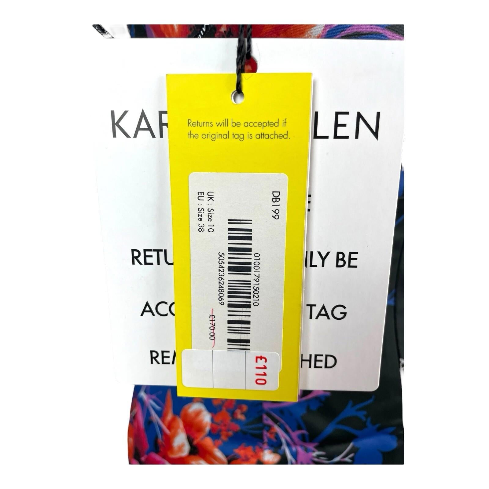 Karen Millen Multicolour Floral Midi Dress Women’s UK Size 10