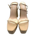Nasty Gal Beige Open Toe Platform Block Heel Shoes Women’s UK Size 6