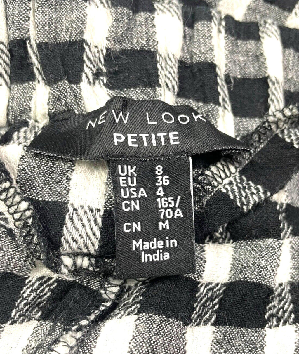 New Look Shorts Women's UK Size 6 Petite Black & White Check Belted Summer