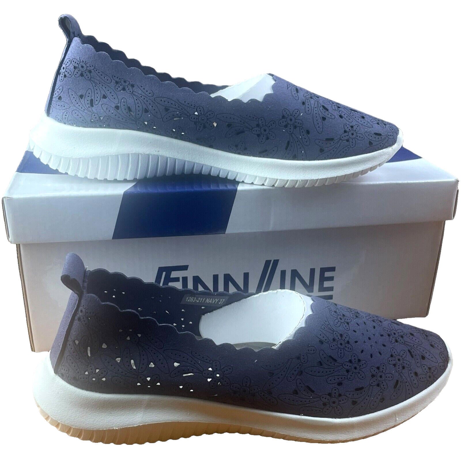 Finnline Navy Blue Slip On Shoes Memory Foam Women’s UK Size 4
