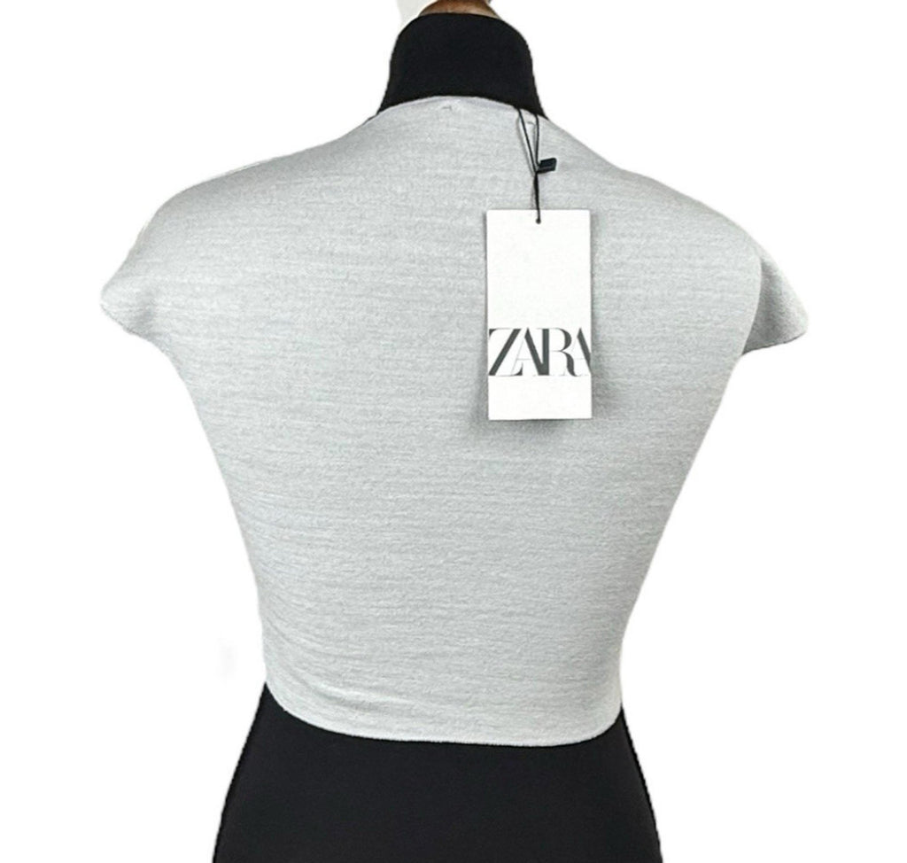 Zara Off White Crop Top. Baby Tee Stretch Women’s UK Size S