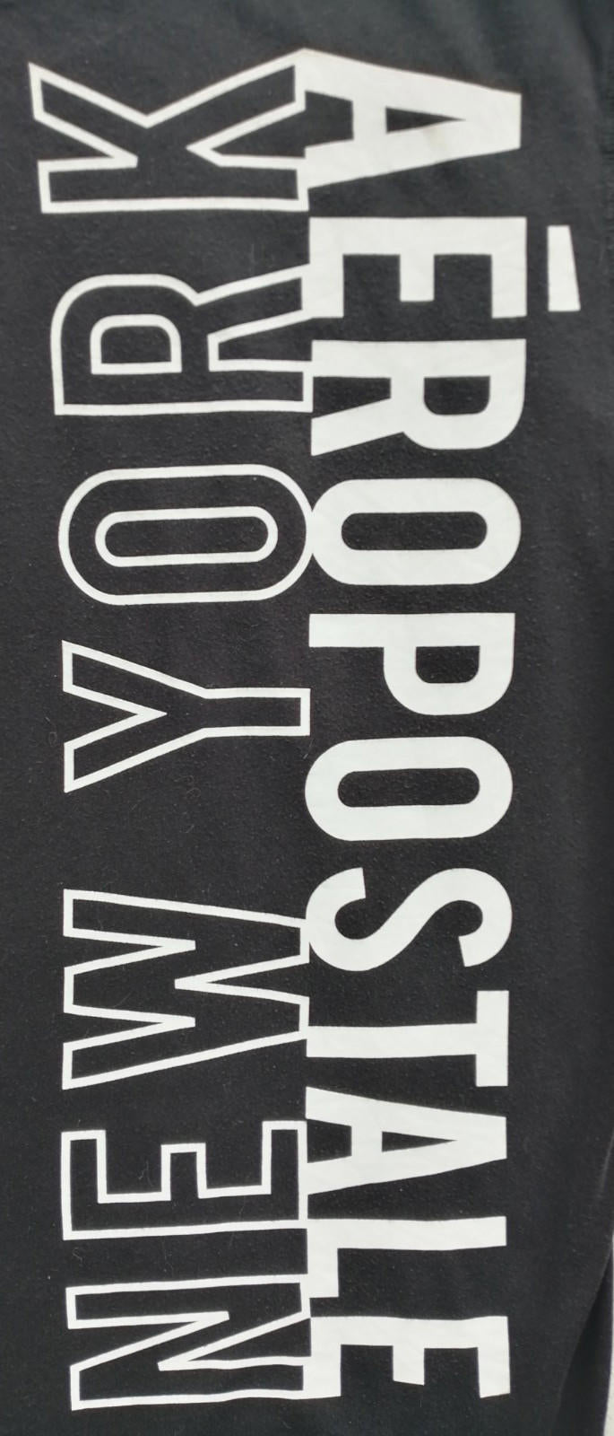 Areopostale Graphic Print T-Shirt Men's Size M Black Crew Neck Stretch Fit
