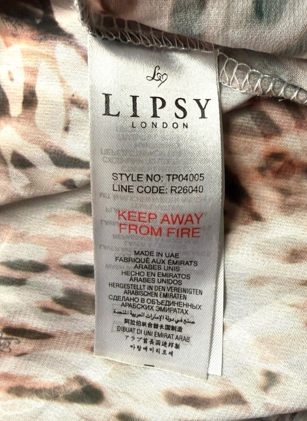 Lipsy Sheer Chiffon Shirt Blouse Women’s UK Size 10 Relaxed Fit Animal Print