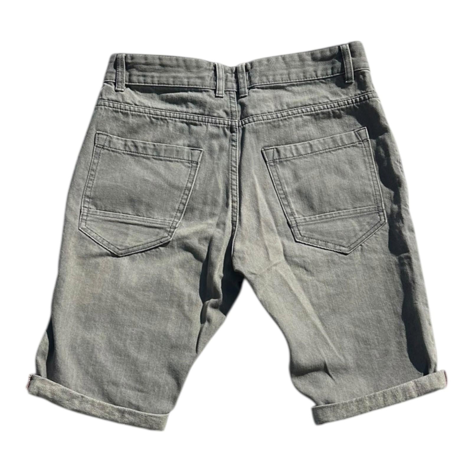 Next Florida Shorts Men's UK Size 30" W Grey Denim Slim Summer Button Up Pockets