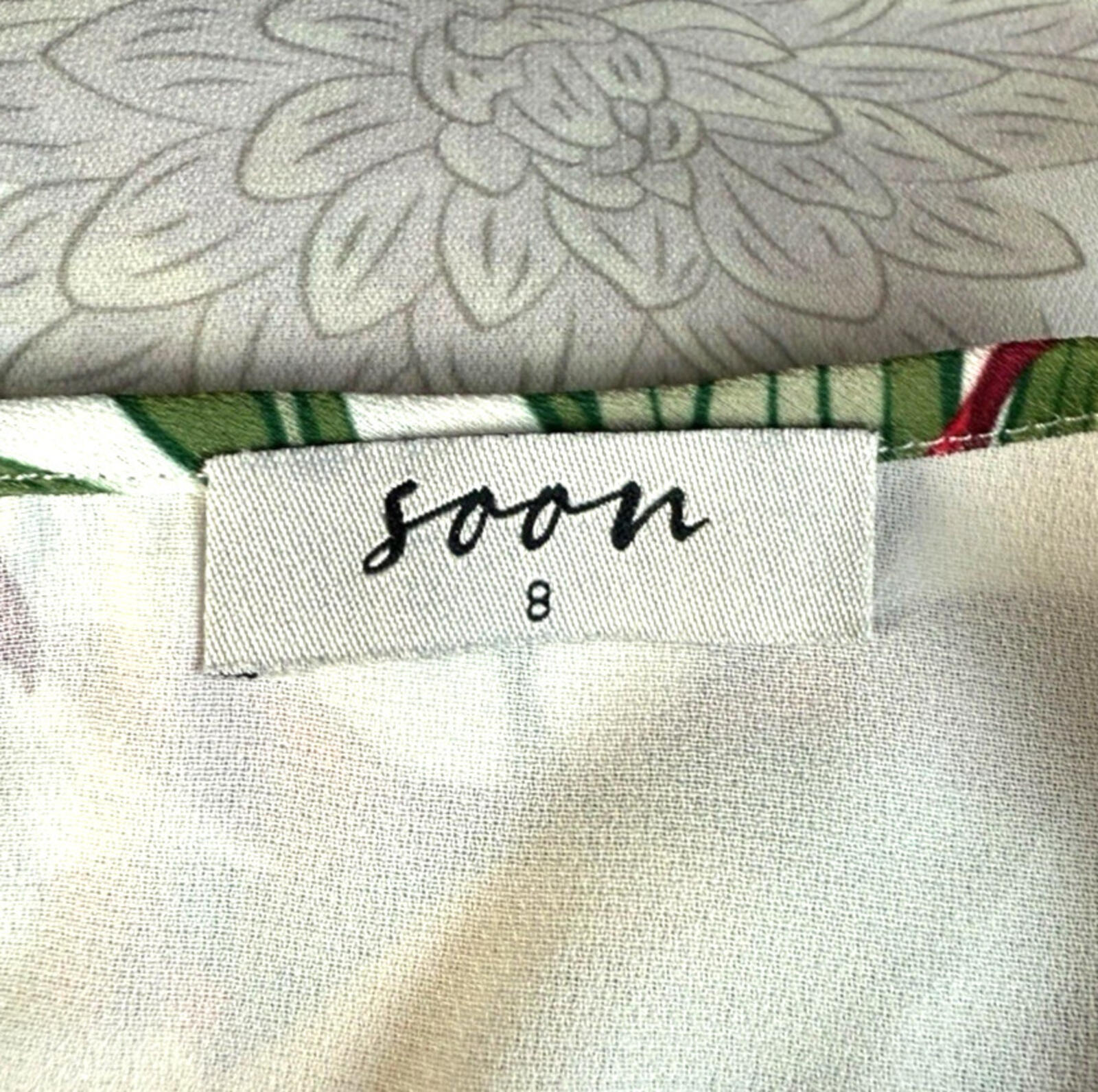 Soon White Floral T-shirt Top Chiffon Panel Relaxed Fit Women’s UK Size 8