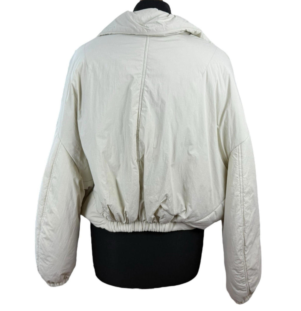George Beige Puffer Jacket Cropped Collared Pockets Women’s UK Size XS 4-6