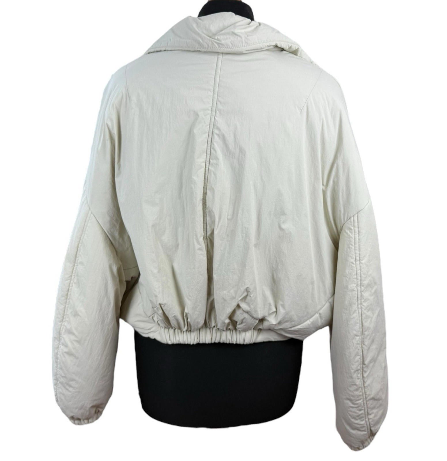 George Beige Puffer Jacket Cropped Collared Pockets Women’s UK Size XS 4-6