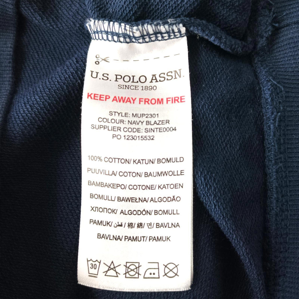 U.S. Polo Assn Sweatshirt Men's UK Size M Blue Jersey Jumper Cotton Pockets Zip