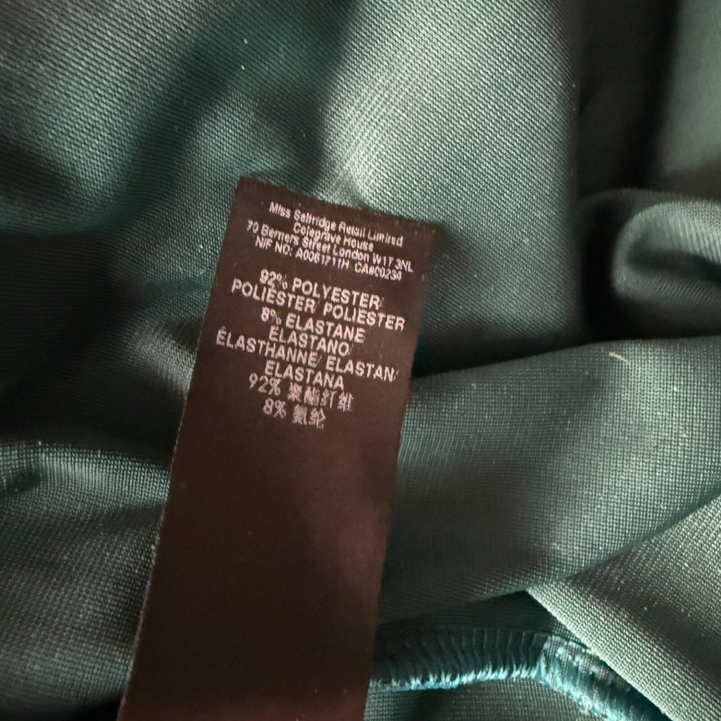 Miss Selfridge Velour Bodysuit Women’s UK Size 8 Sleeveless Green