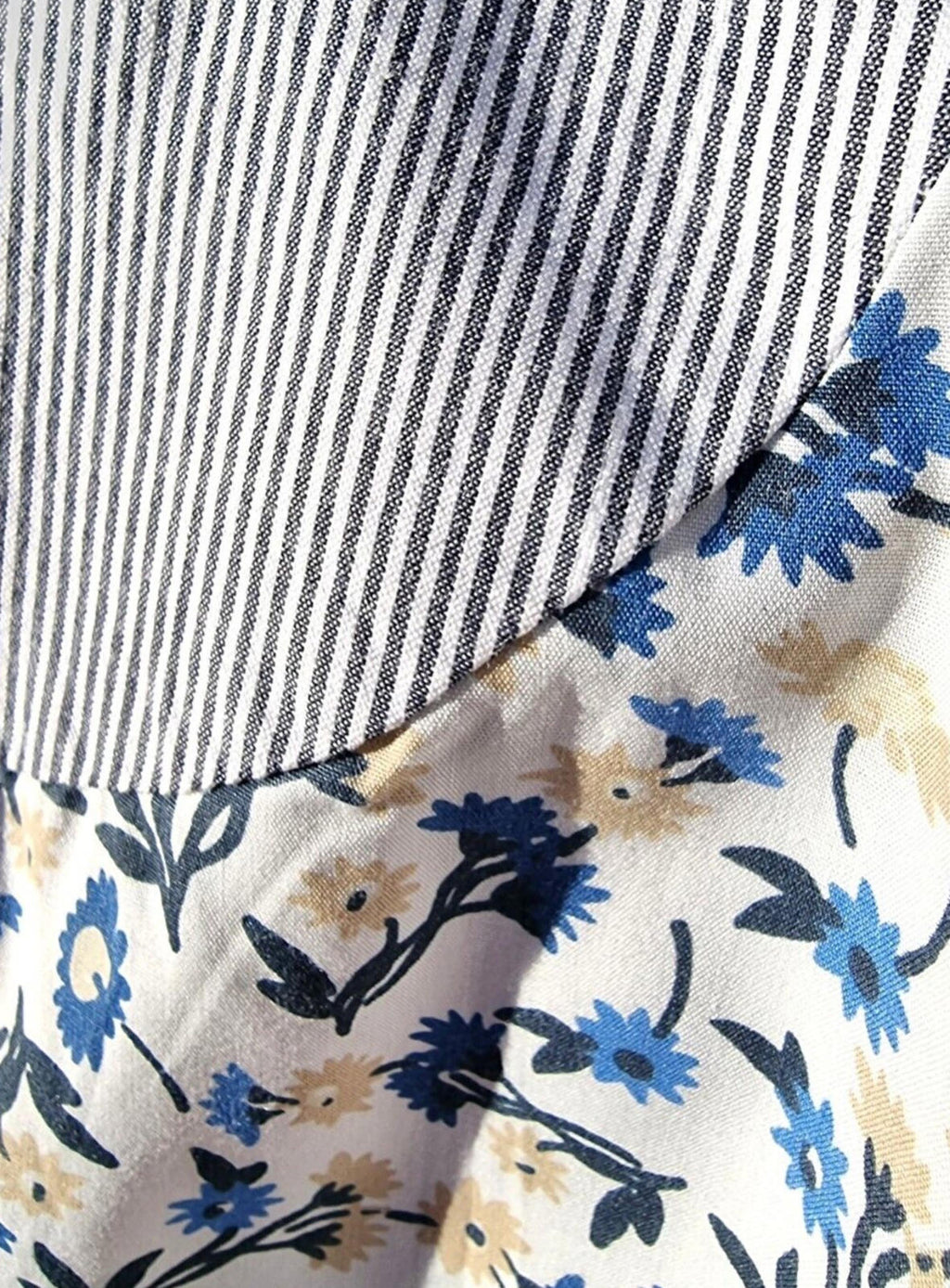 Blue Stripe Blazer Jacket Cotton White Pinstripes Size 10