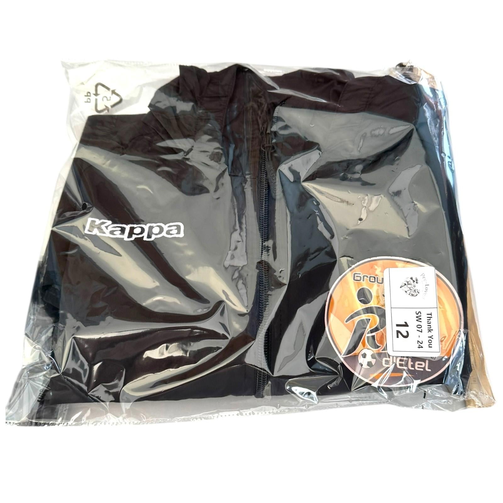 Kappa Windbreaker Kid's UK Size 14 Y Black Groupement Jeunes Football Zip Jacket
