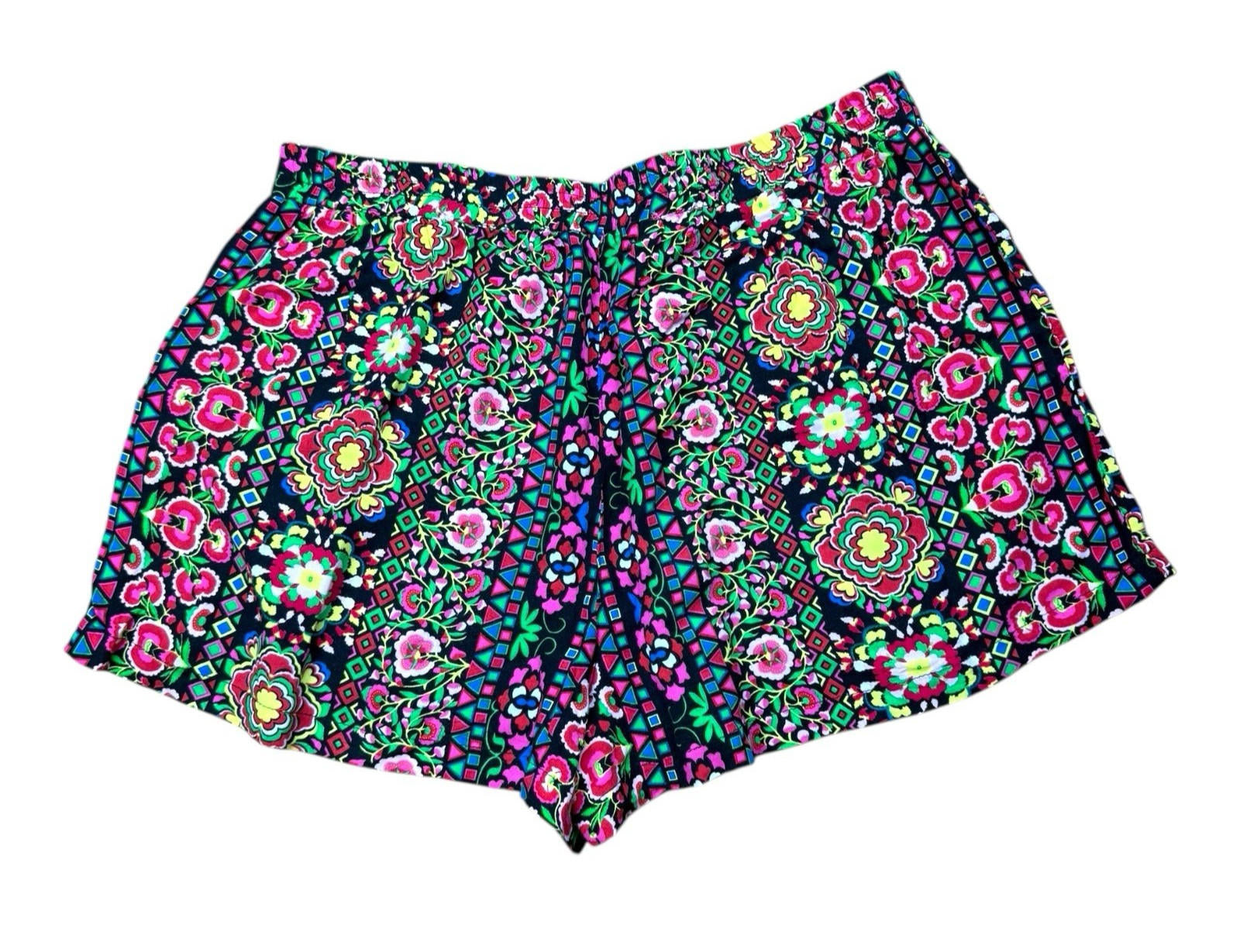 George Floral Shorts High Waist Wide Leg Multicolour Women’s UK Size 16 Summer
