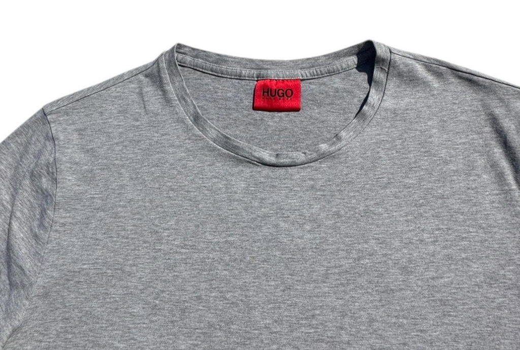 Hugo Boss T-Shirt Men's UK Size L Grey Short Sleeve Solid Crew Neck