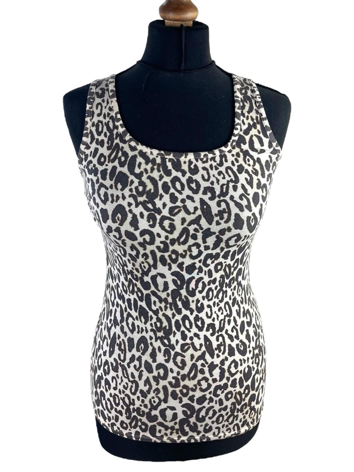 F&F Brown Leopard Print Vest Tank Top Women’s UK Size S