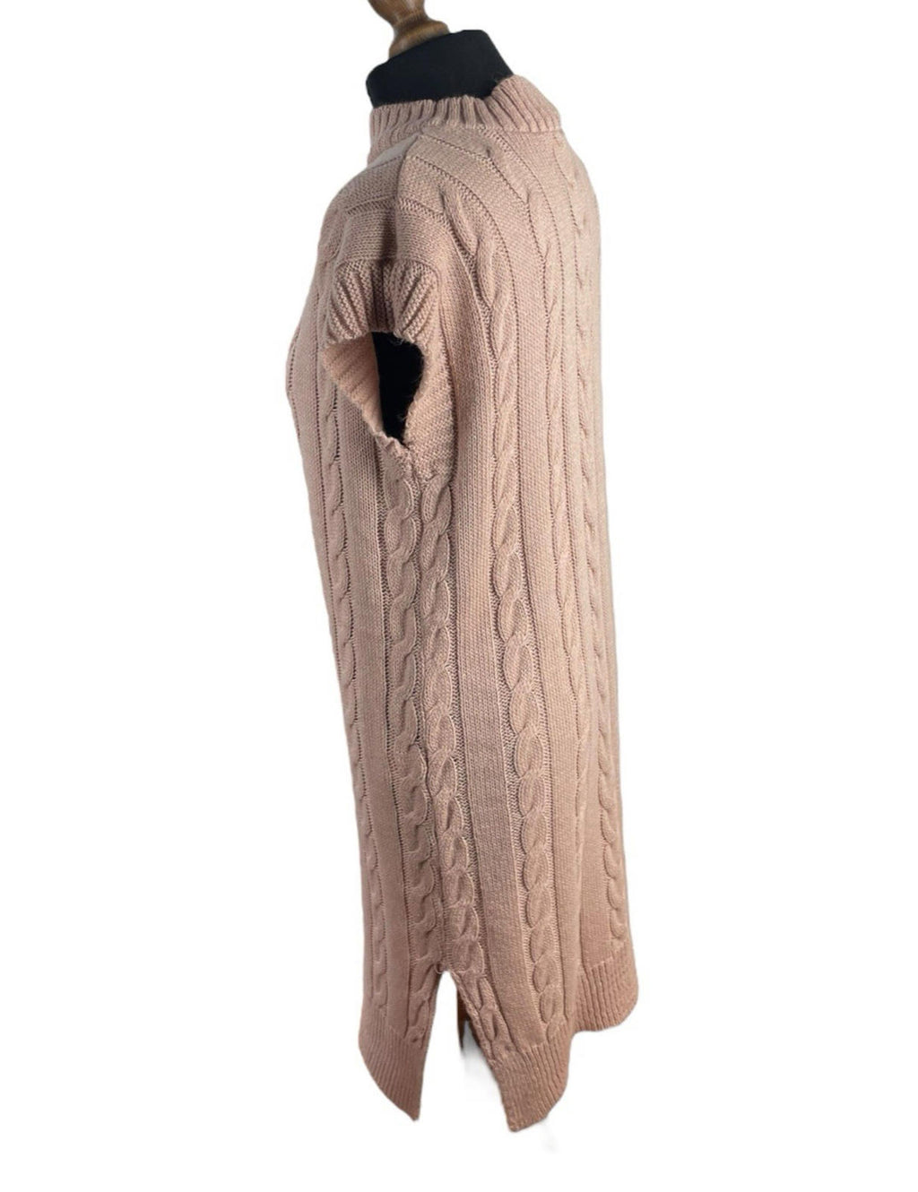 Pink Sleeveless Jumper Dress Knee Length Aaron Knit Women’s UK Size M