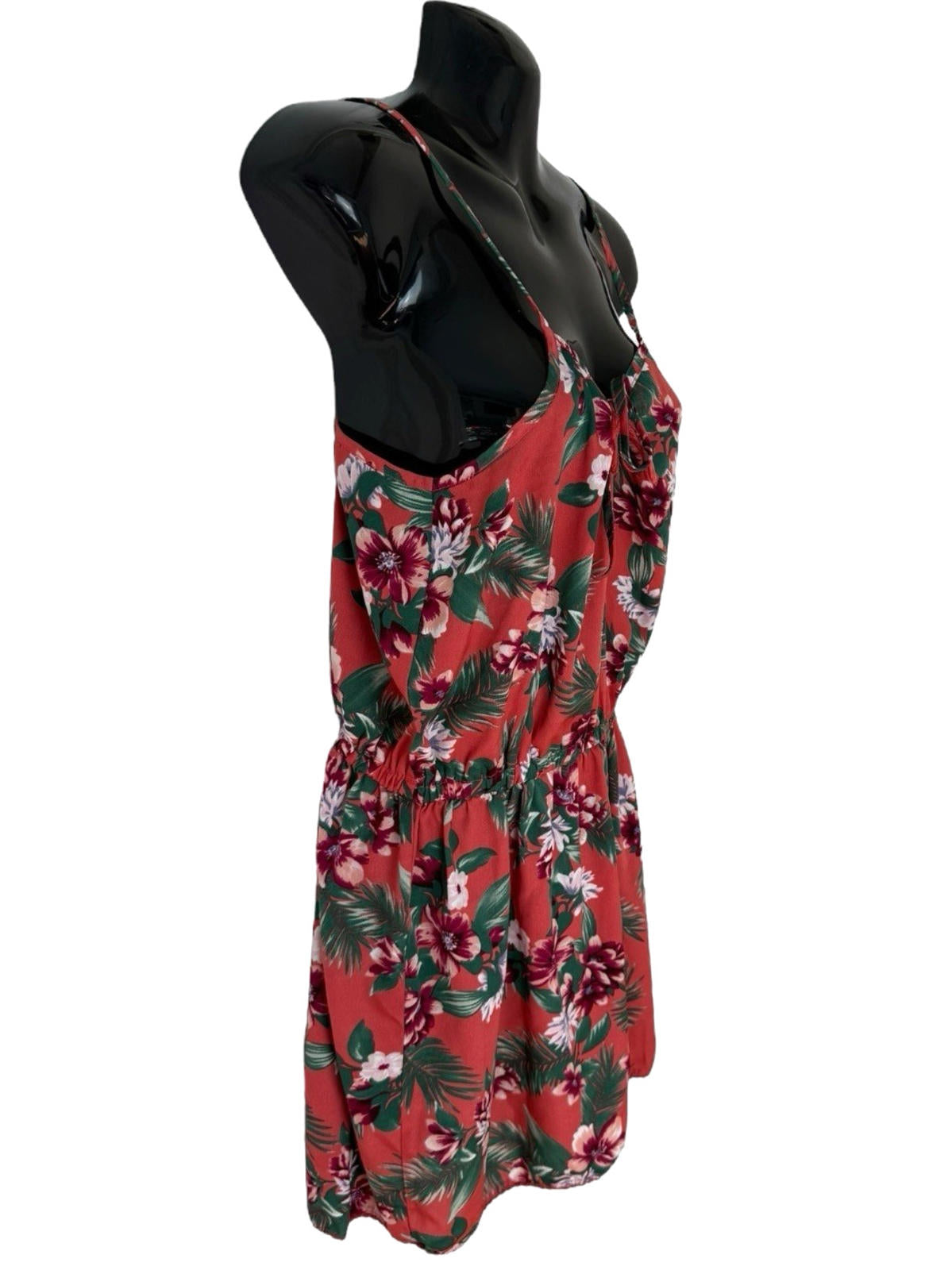 Studio Red Floral Playsuit Spaghetti Strap Women’s UK Size 12 Summer
