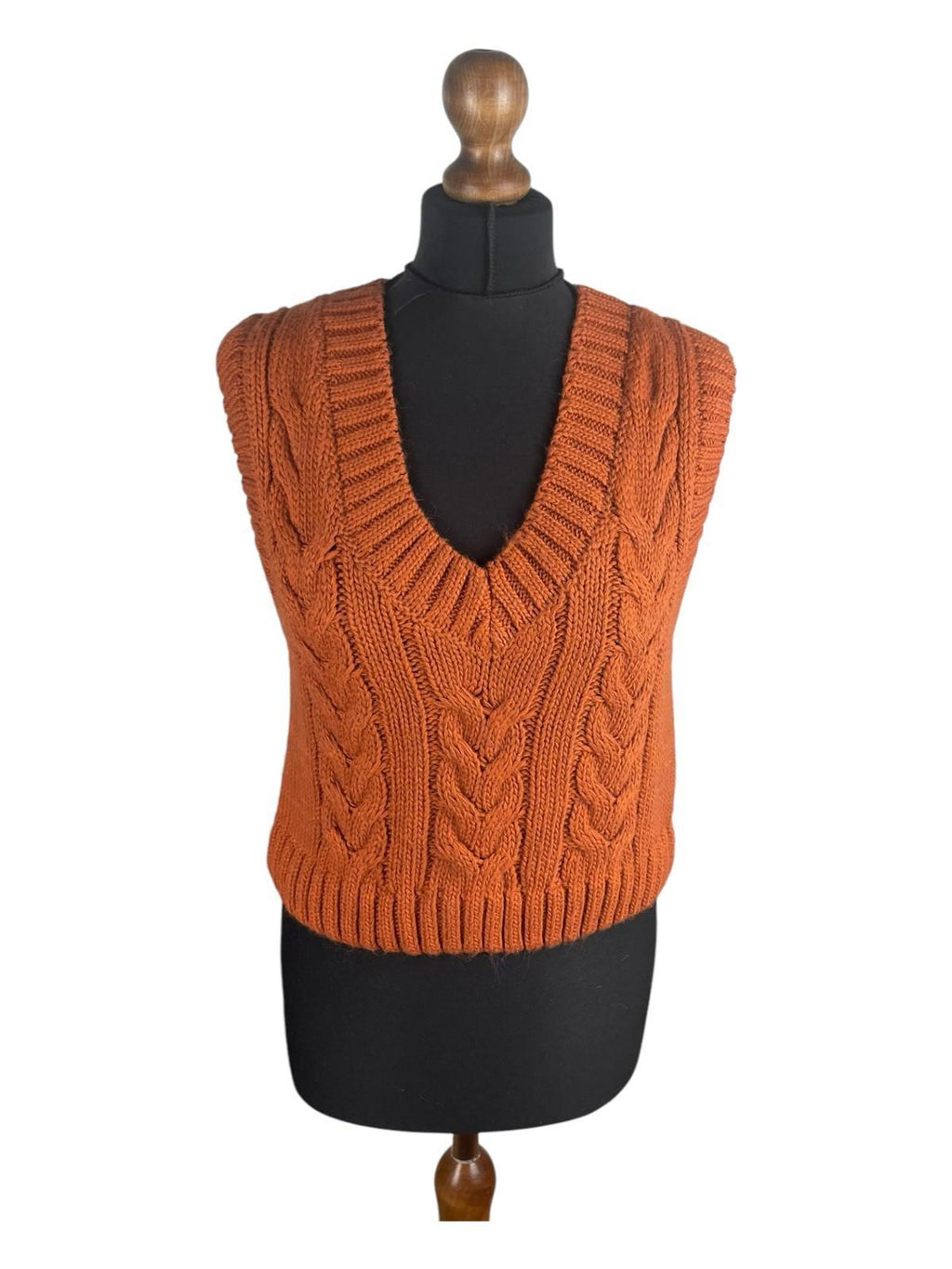 Stradivarius Burnt Orange Vest Jumper Sleeveless Women’s UK Size XS