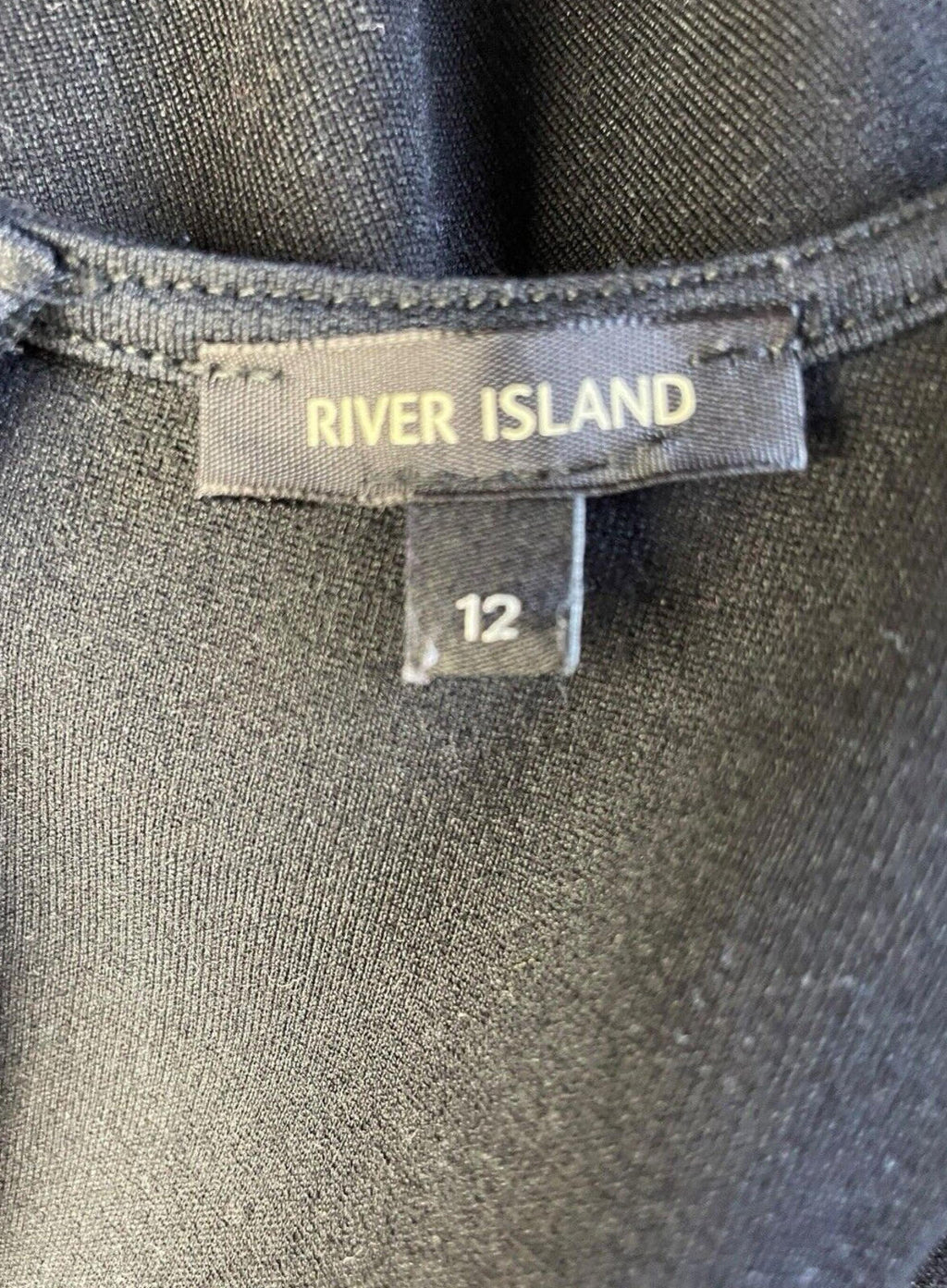 River Island Black Midaxi Dress Bodycon Women’s UK Size 12