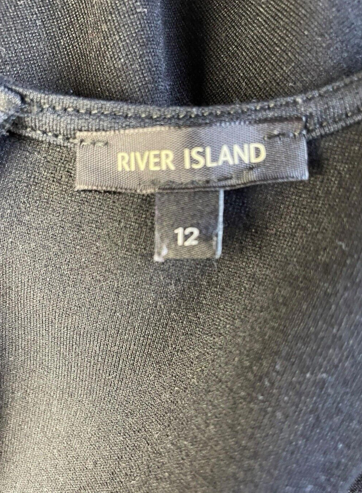 River Island Black Midaxi Dress Bodycon Women’s UK Size 12