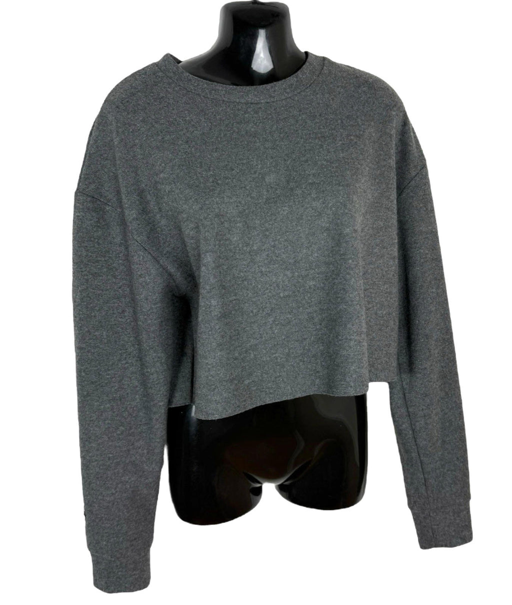 Zara Grey Crew Neck Sweater Soft Touch Cropped Women’s UK Size XS