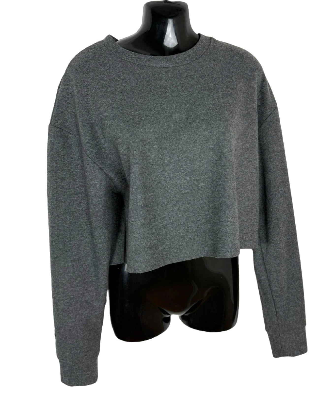 Zara Grey Crew Neck Sweater Soft Touch Cropped Women’s UK Size XS