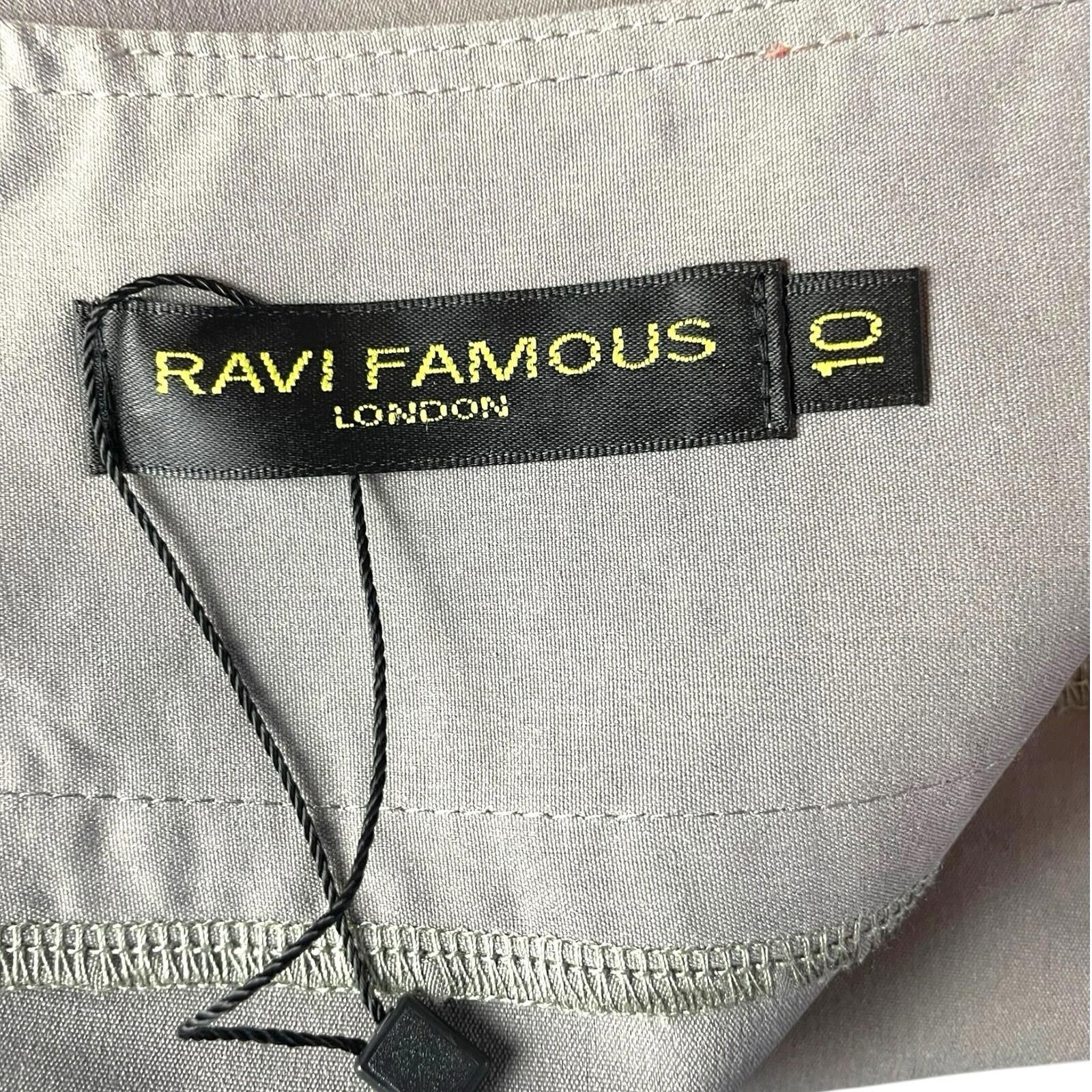 Ravi Famous Grey Pleated Skirt Double Buckle Women’s UK Size 10