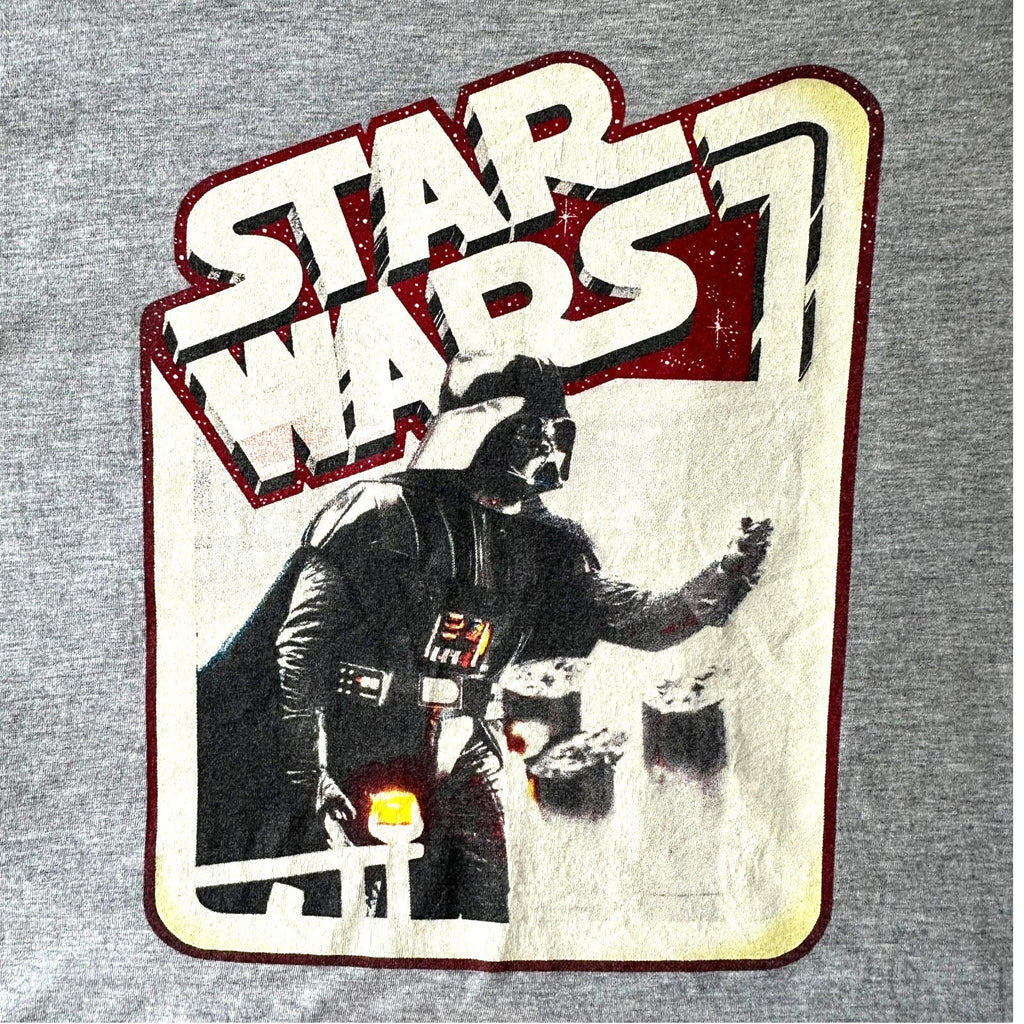 Star Wars T-Shirt Darth Vader Grey Graphic Print Men's UK Size Medium M