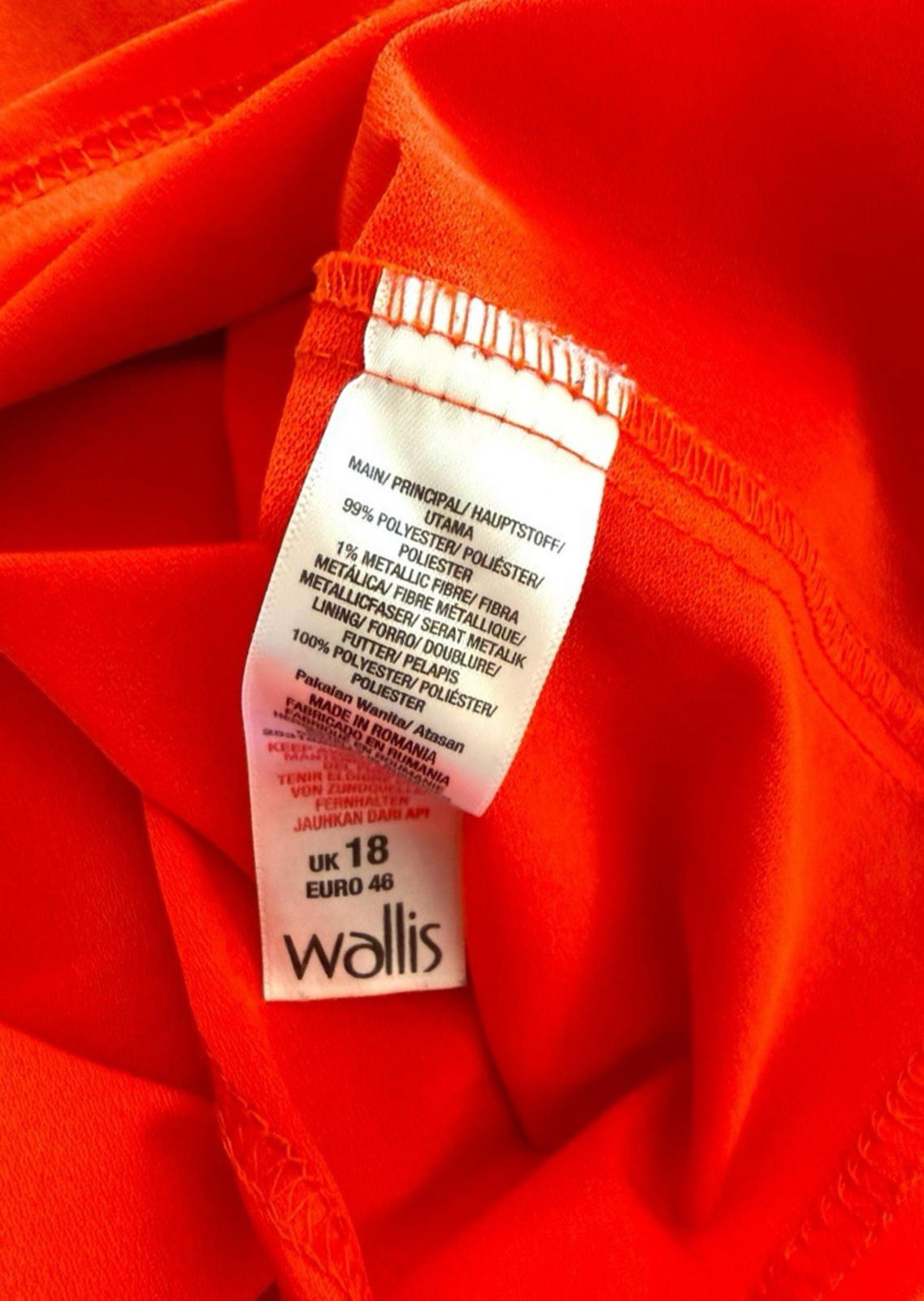 Wallis Orange Pattern Vest Top Chiffon Colour Block Women’s UK Size 18