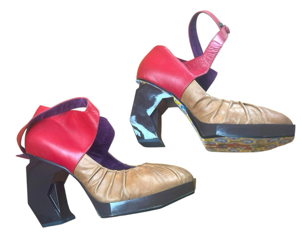 Irregular Choice Dixxie Shoes Robot Block Heel Pattern Sole Women’s UK Size 8