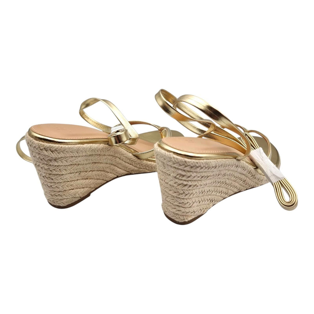 JUSTFAB Ambretta Wrap Wedge Sandals Shoes Gold Women's UK Size 9