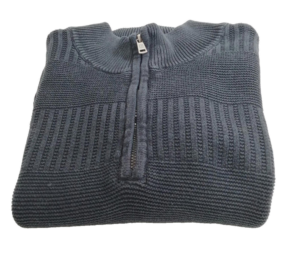 Ralph Lauren Chaps 1/4 Zip Ribbed Black Jumper Men's Size XL 100% Cotton