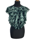 Pretty Little Thing Green Croptop Ruffle Layered High Beck Women’s UK Size 8