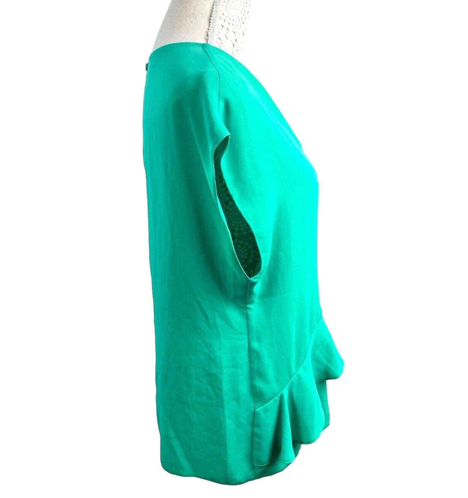 Wallis Layered Ruffle Blouse Women's UK Size 14 Green Frill Chiffon Sleeveless