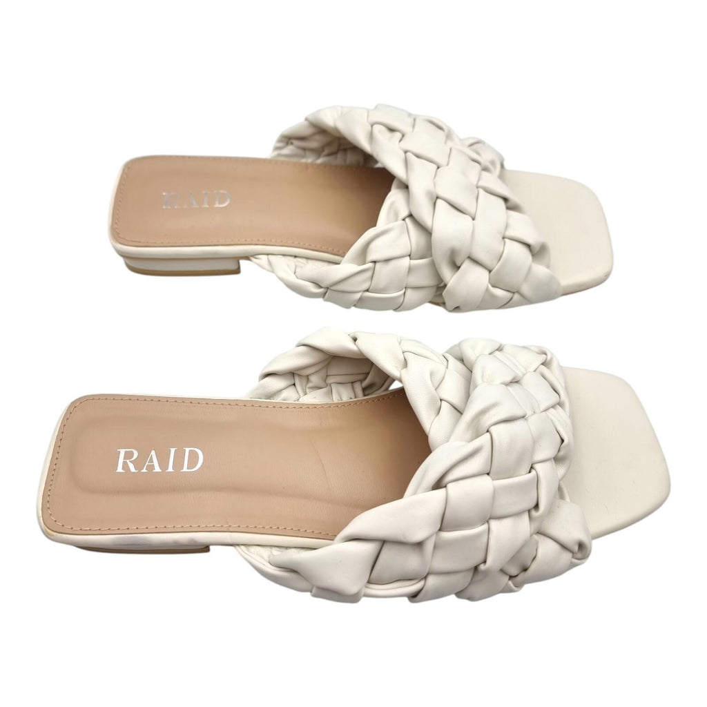 RAID Wide Fit White Destiny Plaited Slide Sandals Women's UK Size 7