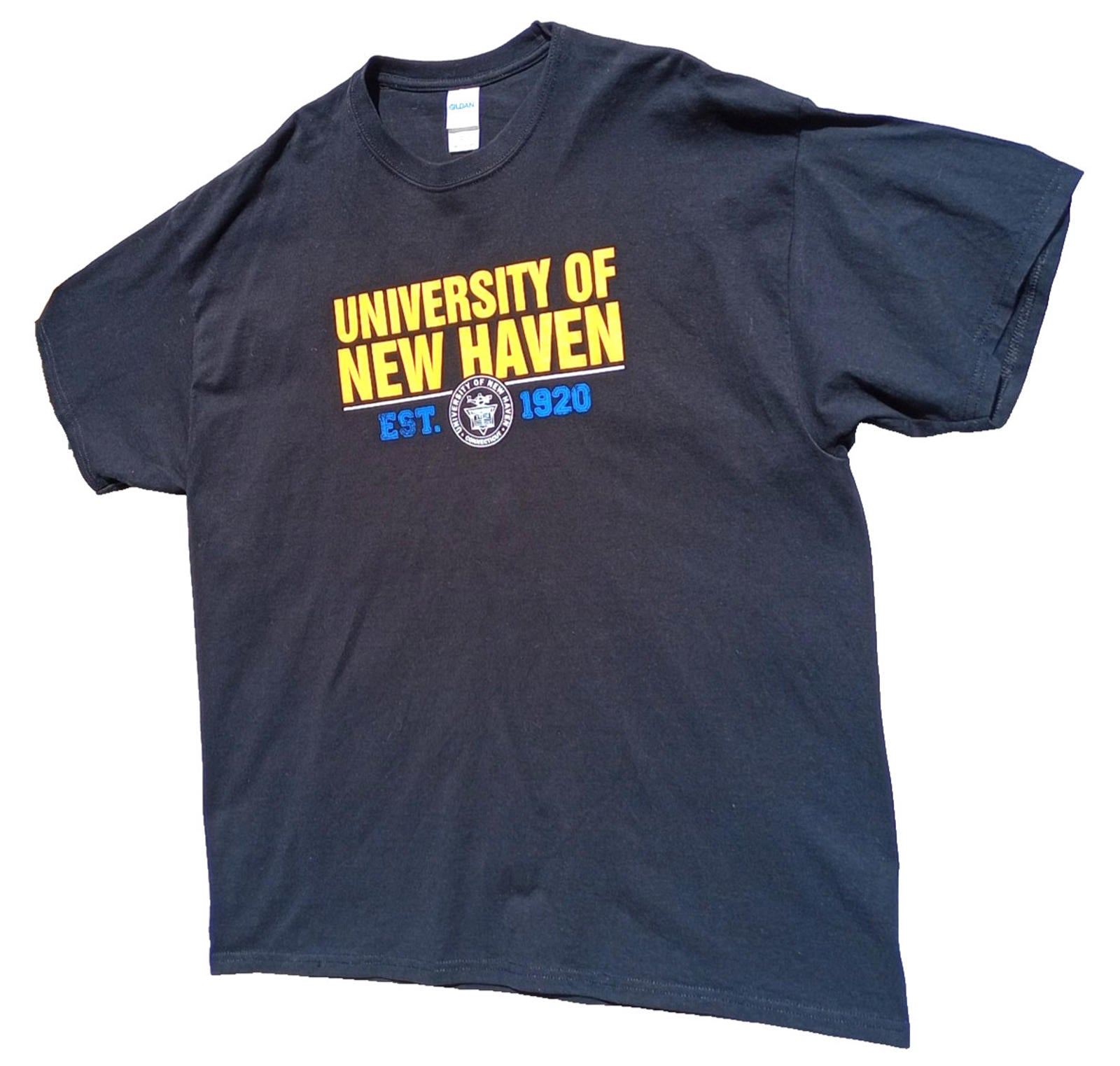 Graphic Print T-Shirt Men's UK Size 2XL Black Crew Neck 100% Cotton University